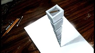 How To Draw Stack Cone  3d Impossible Realistic pencil drawing