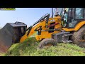 john deere 5045 d tractor stuck in fully mud place pulling by jcb 3dx plus jcb video