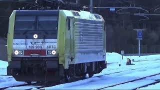 TRENI E NEVE TRA ITALIA E AUSTRIA ALLA STAZIONE DI TARVISIO BOSCOVERDE