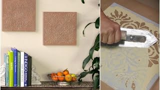 How to Stencil DIY Terracotta Wall Art Tiles with Raised Embossed Designs & Annie Sloan Chalk Paint