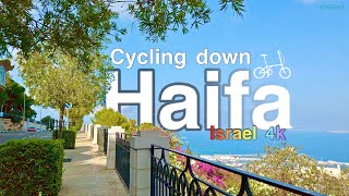 Haifa, Cycling from Carmel down to the Downtown | Israel 4k