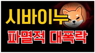 [ 시바이누 shib ] 파멸적인 대폭락... 큰일났습니다..