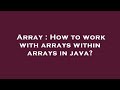 Array : How to work with arrays within arrays in java?