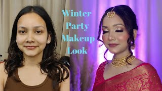 WINTER PARTY MAKEUP LOOK ✨||weddingmakeup #makeuptutorial #wedding