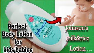 JOHNSON'S baby milk and rice lotion full review