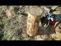 丸太から一枚板を作る cut a plank out of a log