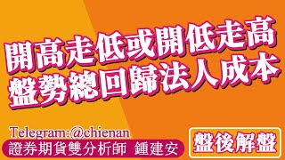 20240827【盤勢開高走低或開低走高 最後總是回歸法人換倉成本】鍾建安盤後解盤