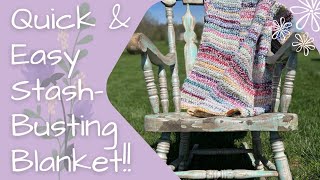 Quick & Colorful Stash-Busting Blanket With Only Four Ends To Weave In! | Crochet Tutorial