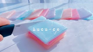 【ASMR】💓パリパリコーティングしたシャキシャキシートを切る🔪Cut crispy wax candy slime.