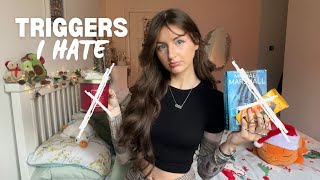 ASMR Triggers I HATE🕷️(glass tapping, eating sounds, crinkles)