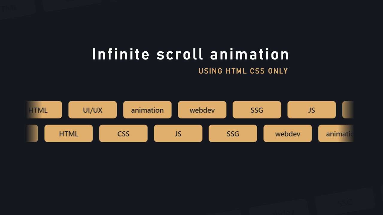 Infinite Scroll Animation With Text Using Html Css Only Youtube