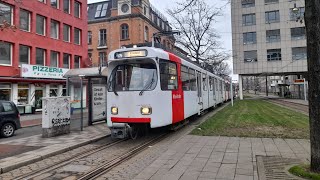 Mitfahrt in der U76 von Düsseldorf Prinzenallee bis Meerbusch Görgesheide im GT8SU 3202 B