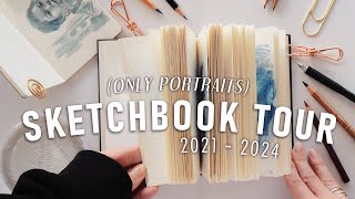 Portrait Sketchbook Tour ✦ 2021 - 2024 sketchbooks flip-through & art improvement