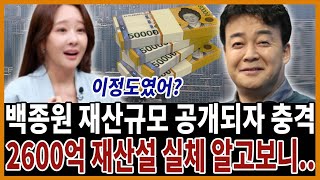 백종원 충격적인 재산수준 공개! 소유진마저 놀란 집안배경