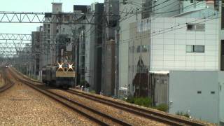 試6973レ EF65-1130+カニ24+マイテ49　さくら夙川駅通過！