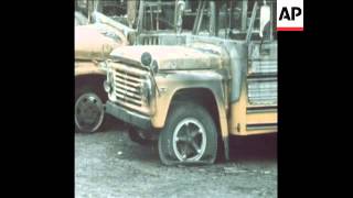 SYND1/9/71 SCHOOL BUSSES DESTROYED IN EXPLOSION IN PONTIAC, MICHIGAN