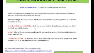 What is multithreading wait notify java interview question interviewdot