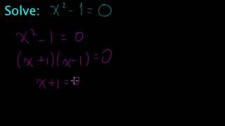 Solve x^2 - 1 = 0