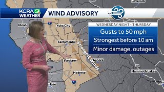 Northern California forecast | Winds could gust to 50 mph on Thursday