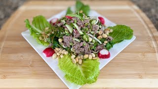 How to make Cambodian beef salad aka Plear sach koh .