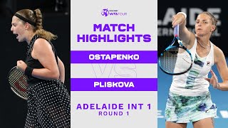 Jelena Ostapenko vs. Karolina Pliskova  | 2023 Adelaide 1 Round 1 | WTA Match Highlights