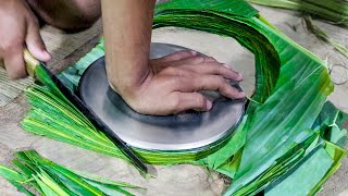 Awesome Way They Produce Million of Eating Plates With Banana Leaves