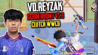 PUBG Mobile indonesia : VD.Reyzak scrim room Gameplay 1 vs 3 clutch solo WWCD