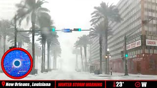 Historic Blizzard Slams New Orleans - FULL STORM CHASE