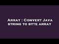 Array : Convert Java string to byte array