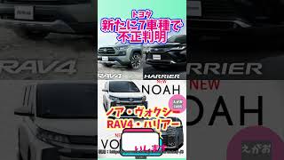 トヨタ認証不正問題、新たに7車種で不正判明　ノア・RAV4・ハリアーなど現行4車種含む#トヨタ #automobile#toyota#トヨタ