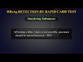 hbsag detection by rapid card test