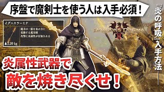 【ドラゴンズドグマ2】炎属性武器『魔双剣』入手方法！初心者救済！序盤で使える魔剣士武器。炎の呼吸で焼き尽くせ！経験値を稼ごう！【DragonsDogma2】イグニスラーミナ