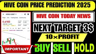 HIVE COIN PRICE PREDICTION 2025 | HIVE COIN TODAY NEWS | HIVE CRYPTO PRICE PREDICTION | HIVE NEWS