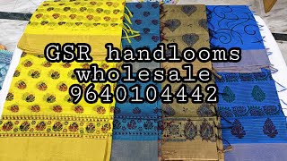 Chanderi hand printing sarees|GSR handlooms|9640104442| |8712260442|