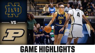 Notre Dame vs Purdue Game Highlights | 2024-25 ACC Women's Basketball