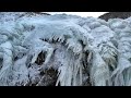 奥尻島　氷に覆われたホヤ石の滝 北海道 奥尻島 奥尻 滝 観光スポット 映像制作