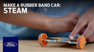 Science in a Snap: Make a Rubber Band Car | STEAM | Ford