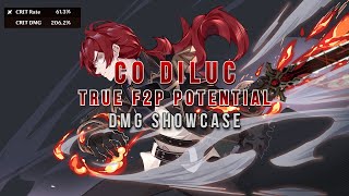 F2P C0 Diluc Triple Crowned | Vape\u0026Melt | Genshin Impact