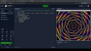 Rainbow blast: pattern made with the help of python turtle