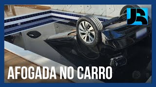 Jovem morre afogada após carro cair dentro da piscina em Guarujá (SP)