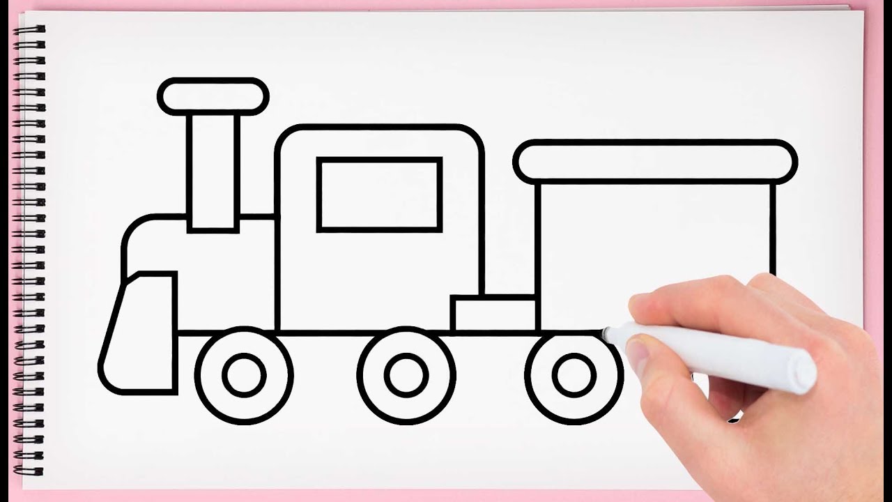 How To Draw A Train For Kids Step By Step