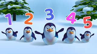 Five Little Penguins Song + More Number Counting Songs | Beep Beep Nursery Rhymes