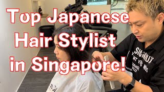 Top Japanese hair stylist in Singapore! How can he do hair make-over to cover gray hair?