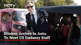 US Secretary Of State Antony Blinken Seen In Autorickshaw In Delhi