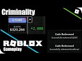 Criminality - How To Get 2000 Free Cash [CODE]