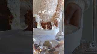 winter wonderland carrot cake and cream cheese frosting #shorts #christmas #cake #youtubeshorts