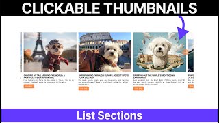 Clickable Carousel Thumbnails on List Sections