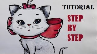 ᴴᴰ HOW TO DRAW Marie kitty from aristo cat (19/100)