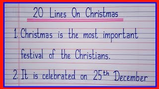 20 lines on Christmas Festival in english/Christmas essay in english/Essay on Christmas in english