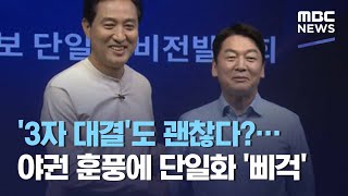 '3자 대결'도 괜찮다?…야권 훈풍에 단일화 '삐걱' (2021.03.15/뉴스데스크/MBC)